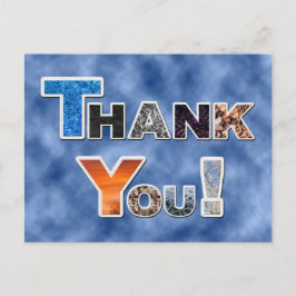 カラフルな青い感謝のポストカード ポストカード