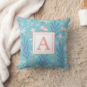 カラフルな青い花の赤ちゃん男の子の寝室 クッション (ブランケット)