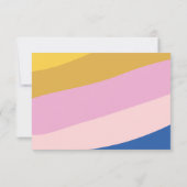 カラフルな青黄色ピンクのストライプ オーダーメイド サンキューカード (裏面)