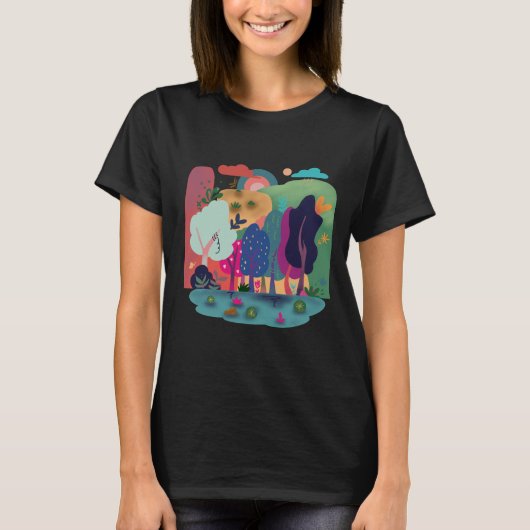 カラフルな静けさの雨林 Tシャツ (正面)
