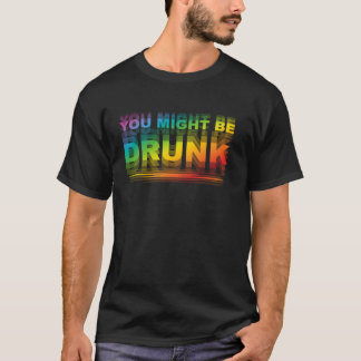 カラフルな面白い飲酒Tシャツ 多分酔っ払ってるよ Tシャツ