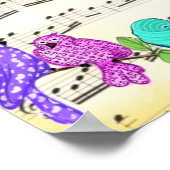 カラフルな音楽の鳥ポスター幸せな春の歌 ポスター (角)