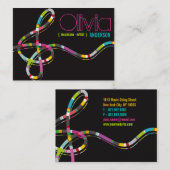 カラフルな音楽は三重のひもの芸術家の芸術の歌に注意します 名刺 (正面/裏面)