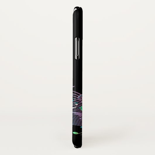 カラフルな音楽はnのクレフ、音符記号のハートのモノグラムに注意します Case-Mate iPhoneケース (裏面/右)