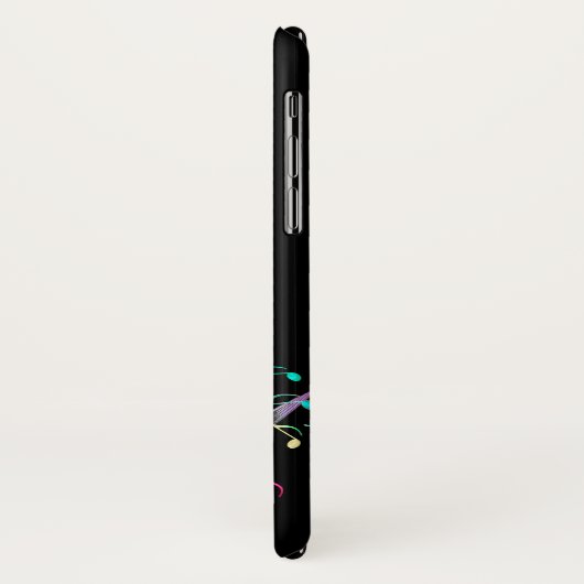 カラフルな音楽はnのクレフ、音符記号のハートのモノグラムに注意します Case-Mate iPhoneケース (裏面/左)