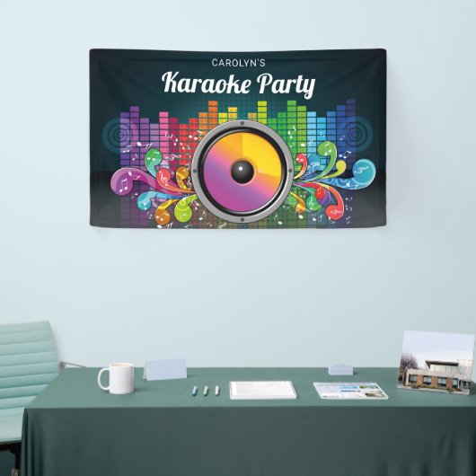 カラフルな音楽カラオケの誕生会 横断幕 (トレードショー)