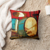 カラフルな音楽ドラム クッション (ブランケット)