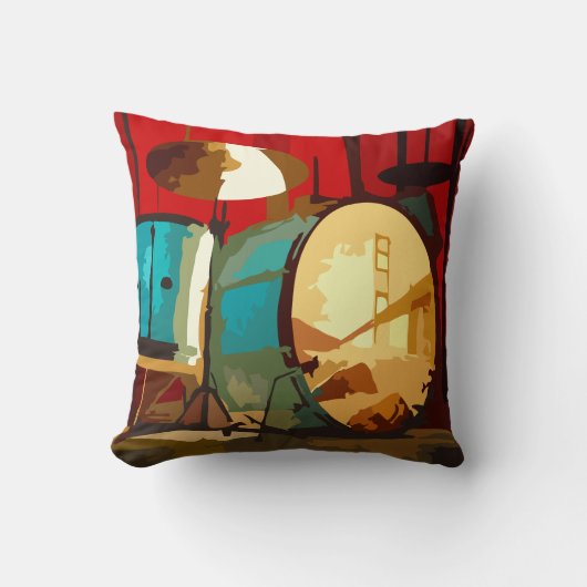 カラフルな音楽ドラム クッション (正面)