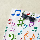 カラフルな音楽ノートおよび記号の多く ビーチタオル (インサイチュ)