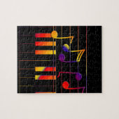 カラフルな音楽ノートおよび鍵 ジグソーパズル (横)