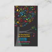 カラフルな音楽ノートのポップ・アートのな木のプロフィールカード 名刺 (裏面)