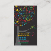 カラフルな音楽ノートのポップ・アートのな木のプロフィールカード 名刺 (裏面)