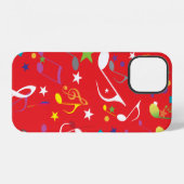 カラフルな音楽ノート RED iPhoneケース (裏面横)