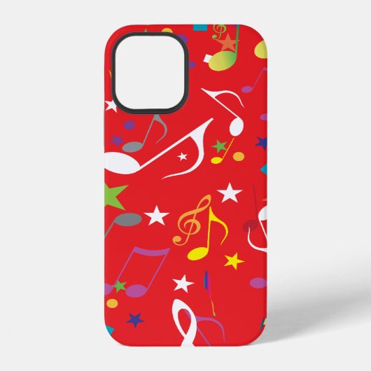 カラフルな音楽ノート RED iPhoneケース (裏面)