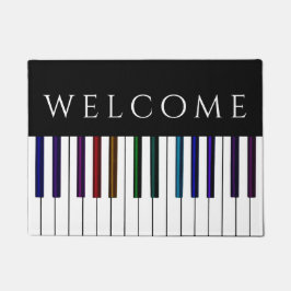 カラフルな音楽ピアノはフェスティバルの歓迎を調整します ドアマット
