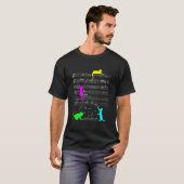 カラフルな音楽家と音符の猫 Tシャツ (正面フル)