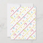 カラフルな音楽楽器の子供の誕生日のパーティー 招待状 (裏面)