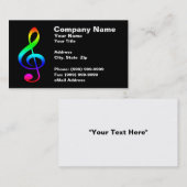 カラフルな音楽的なクレフ、音符記号の記号 名刺 (正面/裏面)