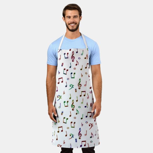 カラフルな音楽 エプロン (着用した状態)