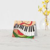 カラフルな音楽 カード (黄色い花)