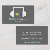 カラフルな音波、DJ、DJ 名刺 (正面/裏面)