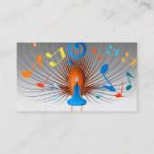 カラフルな音符の孔雀 名刺 (裏面)