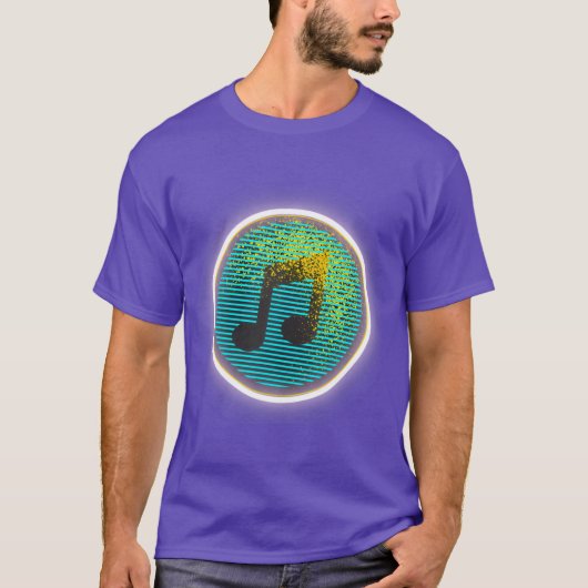 カラフルな音符の音楽好きの人への誕生日プレゼントにヴィンテージ Tシャツ (正面)