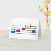 カラフルな音符 カード (黄色い花)