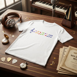 カラフルな音符 トレブル・クレフ ミュージシャンTシャツ Tシャツ