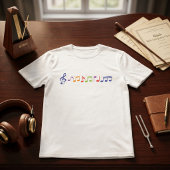カラフルな音符 トレブル・クレフ ミュージシャンTシャツ Tシャツ