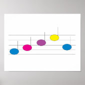 カラフルな音符 音楽好き ポスター (正面)