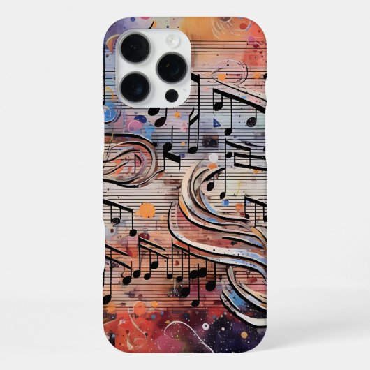 カラフルな音符 iPhoneケース (裏面)