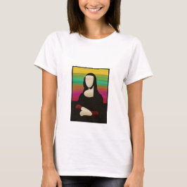 カラフルな顔のないモナリザのアートTシャツ Tシャツ