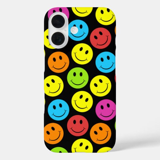 カラフルな顔のパターン Case-Mate iPhoneケース (裏面)