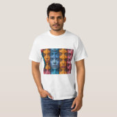 カラフルな顔のパターン Tシャツ (正面フル)