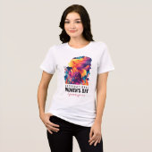 カラフルな顔の抽象画 国際女性デー | IWD トライブレンドTシャツ (正面全面)