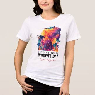 カラフルな顔の抽象画 国際女性デー | IWD トライブレンドTシャツ