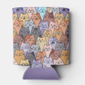 カラフルな顔の猫がいっぱい 缶クーラー (裏面)