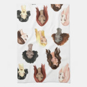 カラフルな顔 キッチンタオル (縦)