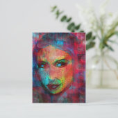 カラフルな顔 ポストカード (スタンド正面)