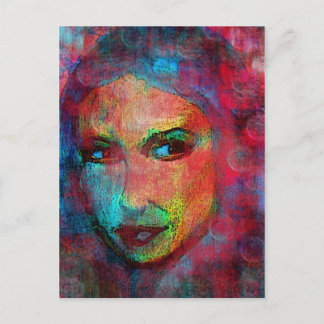 カラフルな顔 ポストカード