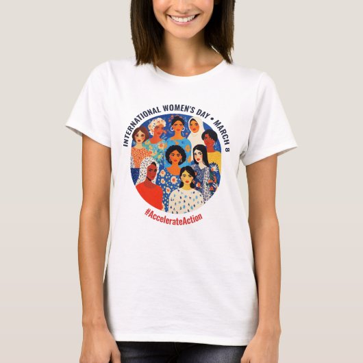 カラフルな顔 | 国際女性デー | IWD Tシャツ (正面)