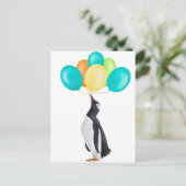 カラフルな風船のペンギン ポストカード (スタンド正面)