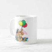 カラフルな風船を持つセーラー・モンキー コーヒーマグカップ (正面左)