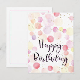 カラフルな風船 ハッピーバースデー ピンク ポストカード