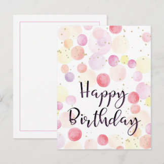 カラフルな風船 ハッピーバースデー ピンク ポストカード