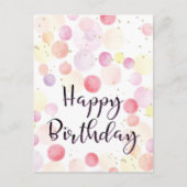 カラフルな風船 ハッピーバースデー ピンク ポストカード (正面)