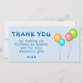 カラフルな風船 子供の誕生日 サンキューカード (正面)