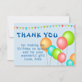 カラフルな風船 子供の誕生日 サンキューカード