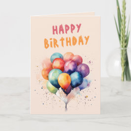 カラフルな風船 子供 楽しい誕生日 カード